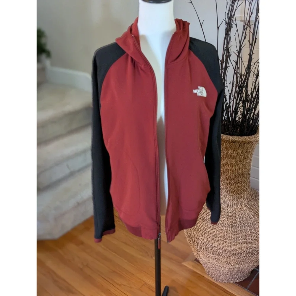 The North Face Tekware Hybrid Full Zip Hoodie Jacket Men's Size Medium Burgundy
